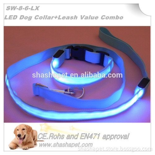 Fluorescent webbing in Led dog leash with Electric collar for dogs price